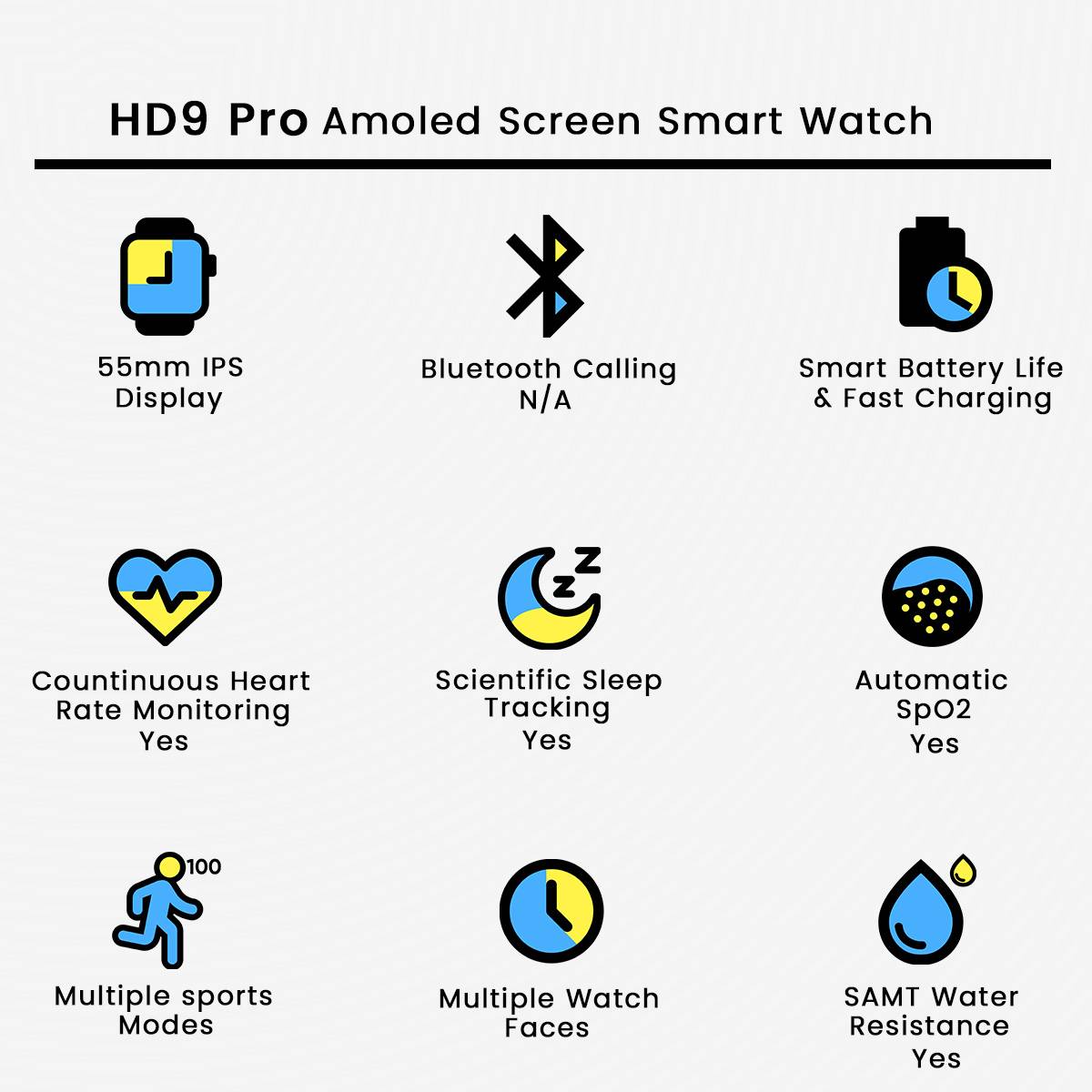 HD9 Pro Amoled Screen Smart Watch