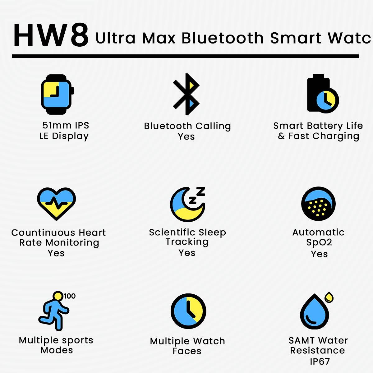 HW8 Ultra Max Bluetooth Smart Watch