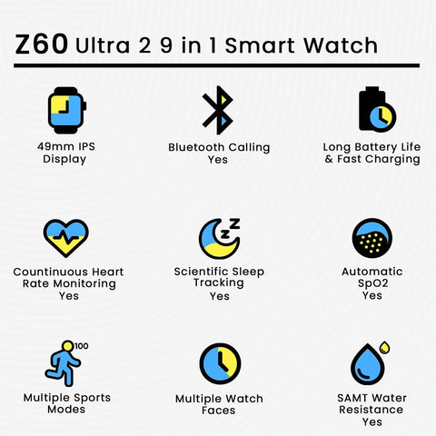 Z60 Ultra 2 9in1 Smart Watch